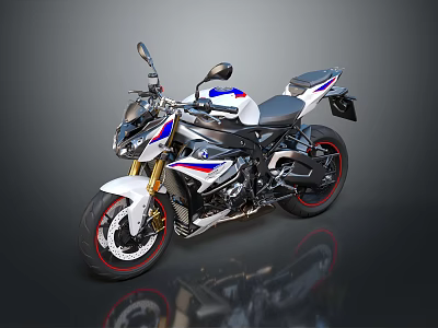 Sporty White Motorcycle With Red Accents Black Seat And Sleek Streamlined Body Design 3d model