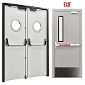 Industrial Metal Double Doors With Observation Windows And Handles For Commercial Use
