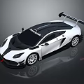 White Racing Car With Black Roof Rear Wing Streamlined Design And Sporty Wheels