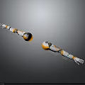 White and Orange Robotic Arms With Mechanical Joints And Gripping Hands