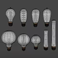 Various Transparent Light Bulbs In Different Shapes With Classic Base