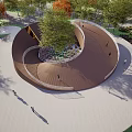 Modern landscape sketch 3d model