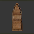 Wooden Boat With Traditional Design And Open Interior Seats For Water Transport