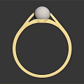 Modern Ring Pearl Ring 3d model