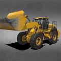 Yellow Heavy Duty Loader With Large Tires And Front Bucket Construction Vehicle