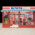 Vibrant Pink Toy Store In Shopping Mall With Colorful Kids Toys Window