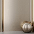 Golden Metallic Wall Panel Design With Smooth Texture And Decorative Sphere