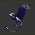 Blue Winged Mythical Creature Game and Film Character With Luminous Halo And Ornate Design