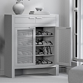 shoe cabinet rattan cabinet 3d model