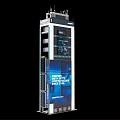 Future Architecture Modern Tall Building With Glass Facade And Digital Displays