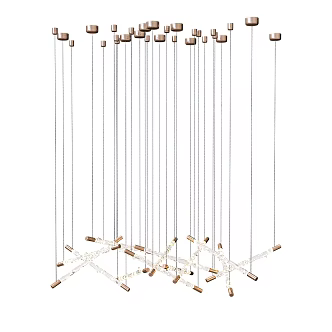 Modern Multi-Head Meteor Chandelier 3d model