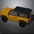 Yellow Off Road SUV With Black Roof Black Wheels And Rugged Exterior Design