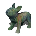 Colorful Ceramic Dog Figurine Decorative Ornament Set With Vibrant Glazed Patterns For Home Decor