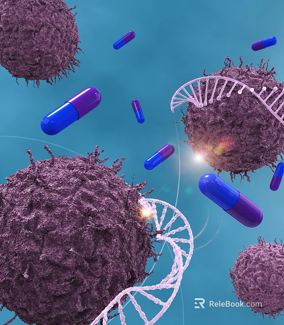 Advanced Medical Devices With Targeted Capsules Against Virus Cells And DNA Structure 3d model 