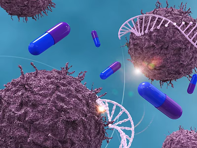 Advanced Medical Devices With Targeted Capsules Against Virus Cells And DNA Structure 3d model