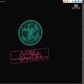 Neon Decorative Lights With Inhale Exhale And Just Breathe Text In Circular And Rectangular Design