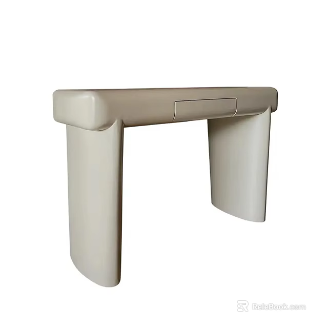 Modern Minimalist Dressing Table With Curved Legs And Smooth Surface Design 3d model 