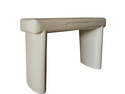 Modern Minimalist Dressing Table With Curved Legs And Smooth Surface Design 3d model