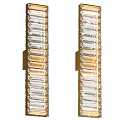 Elegant Golden Rectangular Wall Lamp With Crystal Strips And Modern Design 3d model