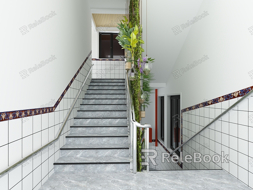 School Staircase Plant Ornaments model