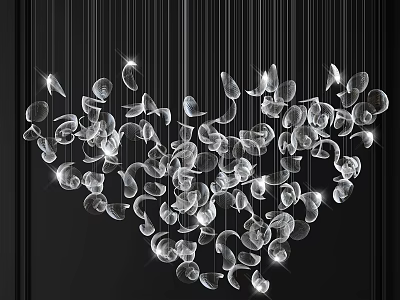Luxurious Modern Crystal Chandelier With Transparent Hanging Pendants And Sparkling Design 3d model