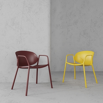 Modern single chair combination 3d model