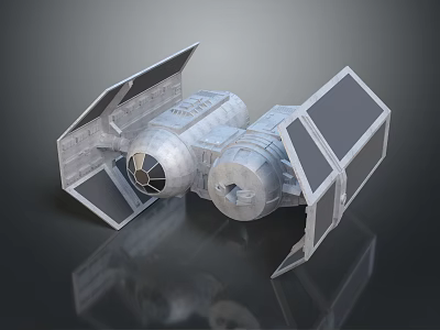 Futuristic Spacecraft Model Design Featuring Detailed Wing And Engine Structure 3d model