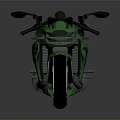 Green Sporty Motorcycle With Modern Sleek Design Black Seat And Silver Alloy Wheels