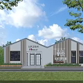 Modern Stylish Outdoor Public Toilet Building With Minimalist Elegant Exterior Surrounded By Lush Natural Greenery