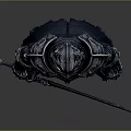 Dark Armored Knight Figure With Intricate Design And Long Sword