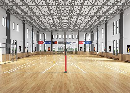 modern basketball stadium basketball gymnasium 3d model