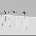 Outdoor Solar Powered Street Lights With Various Design Light Poles And Panels