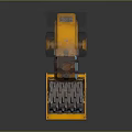 Yellow Construction Road Roller With Heavy Duty Roller Drum And Cab 3d model