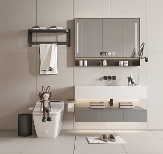 modern sink bathroom cabinet 3d model