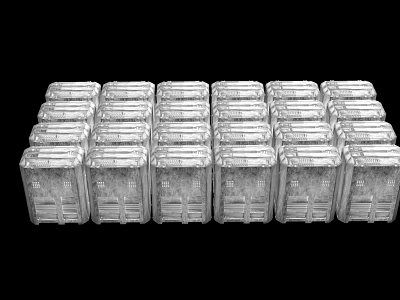 Industrial Equipment Transparent Cubes Neatly Arranged In Orderly Component Array 3d model