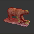 Detailed Polar Bear Figurine Standing On White Base With Naturalistic Pose