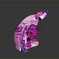 Professional White Microscope Featuring Binocular Head Purple Accents and LED Illumination
