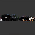 Detailed Military Vehicle Toy Models With Traffic Cones Road Barriers And Colorful Designs