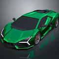 Green Sports Car With Futuristic Design Sleek Body And Shiny Finish