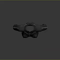 Black Fitted Chest Armor With Front Zipper And Shoulder Buckle Details Design