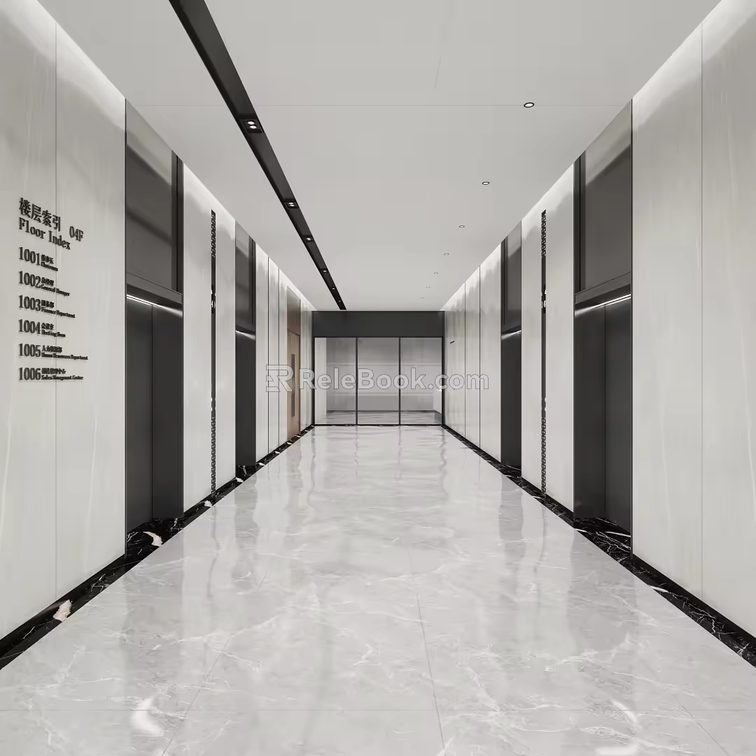 Elevator Room of Modern Elevator Hall Company 3d model