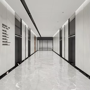 Elevator Room of Modern Elevator Hall Company 3d model