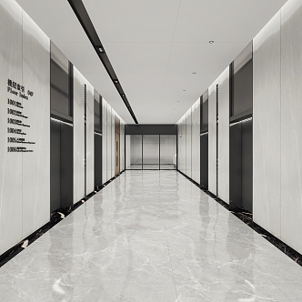 Elevator Room of Modern Elevator Hall Company 3d model