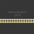 White Architectural Component With Intricate Interlaced Geometric Patterns On Long Strip
