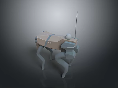3D Geometric Mechanical Robot Model With Four Legs And Antenna Structure Design 3d model