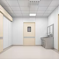 Hospital Outpatient Operating Room With Medical Equipment And Lights