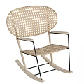 Stylish Rattan Leisure Chair With Wooden Frame And Comfortable Armrest For Indoor Relaxation