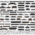Traditional Chinese Architectural Components Featuring Various Roof Styles Eaves And Bracket Designs 3d model