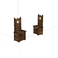 Vintage Wooden Single Chair with Carved Backrest and Circular Decorative Detail for Classic Interior Design