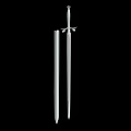 Classic Medieval Silver Sword with Scabbard and Intricate Hilt on Black Background